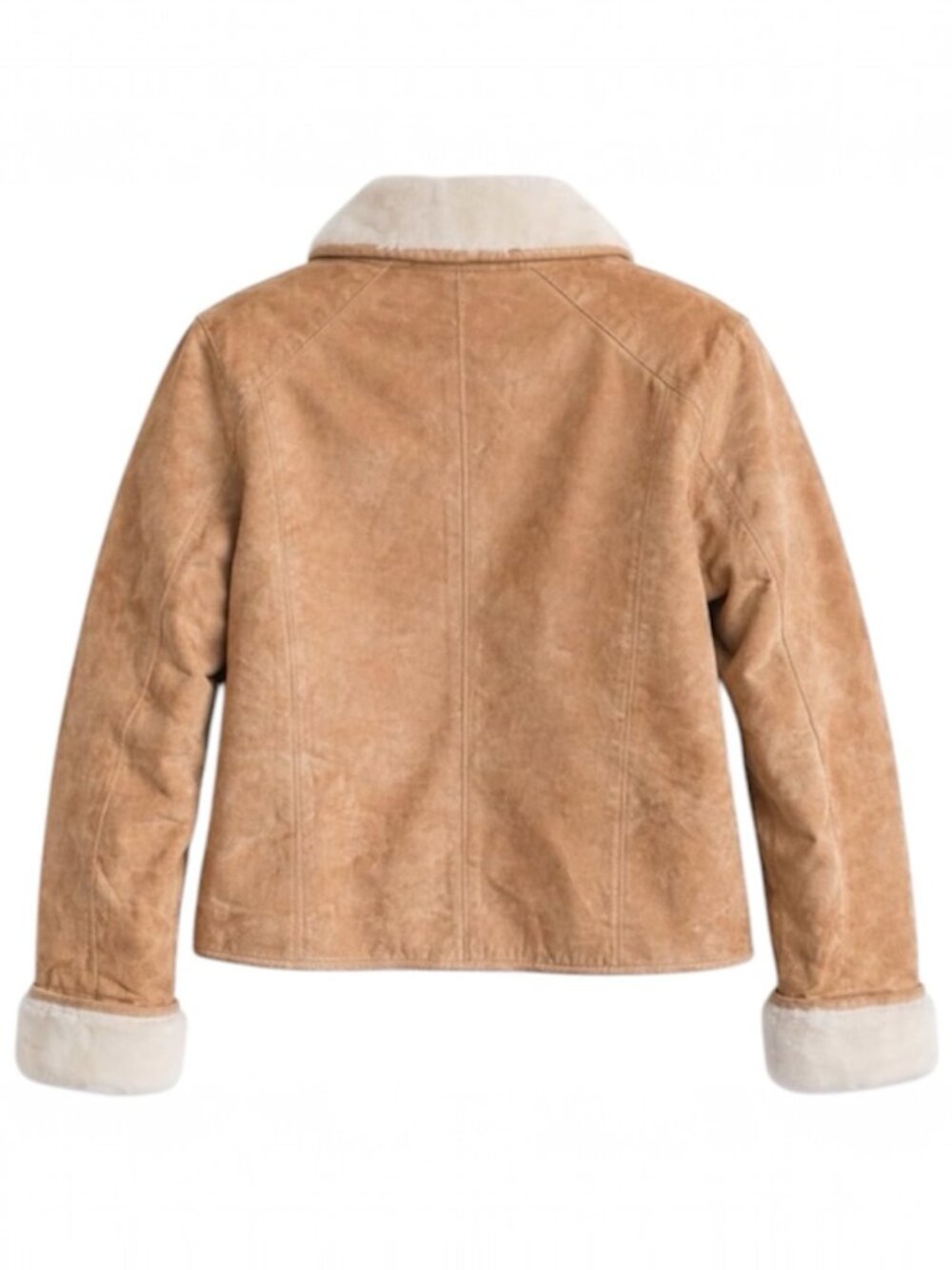 Vintage Adler Collection Tan Suede Shearling Lined Leather Cream Y2K Coat Jacket - Picture 2 of 4